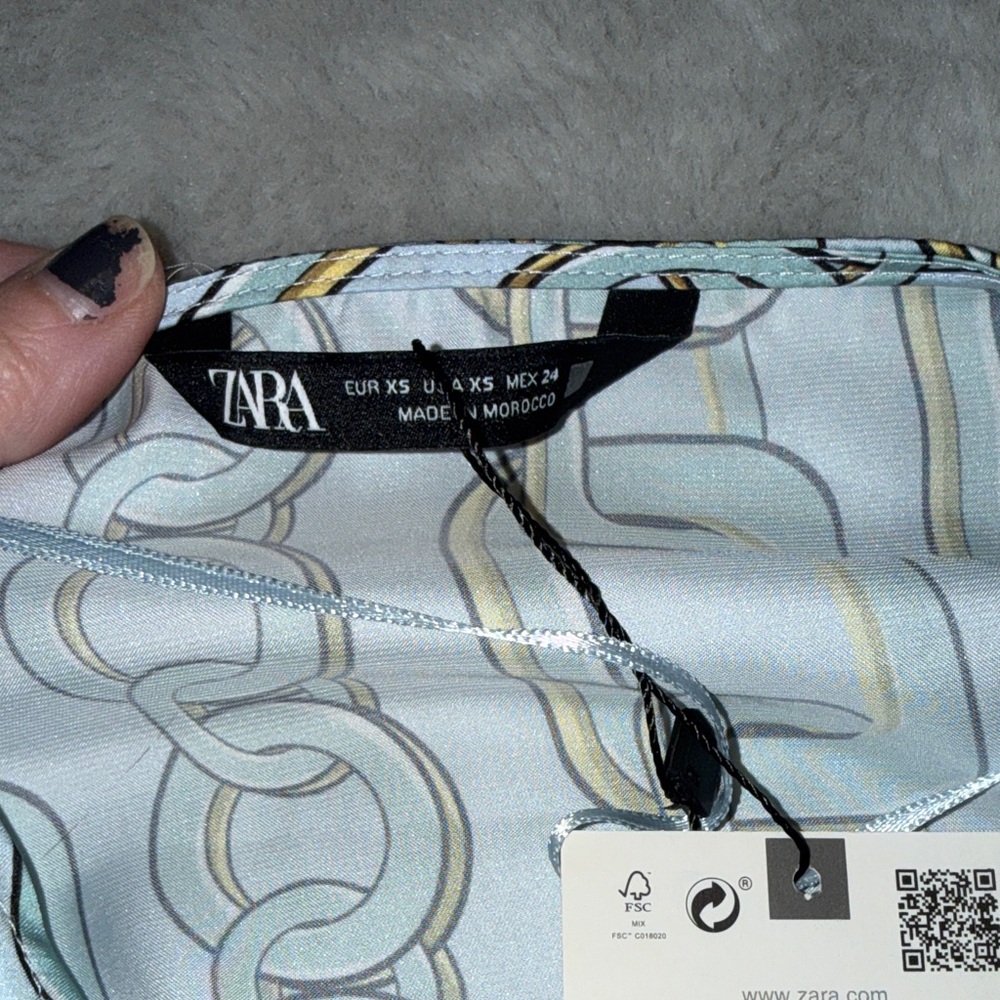 Zara Chain Print Wrap Blouse - Picture 8 of 11